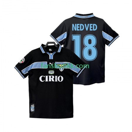 Fotballdrakt SS Lazio NEDVED 18 1999 Retro Bortetrøye 1998 Kortermet